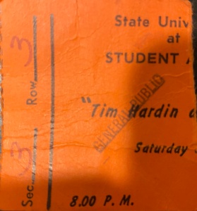 Tim Hardin concert ticket